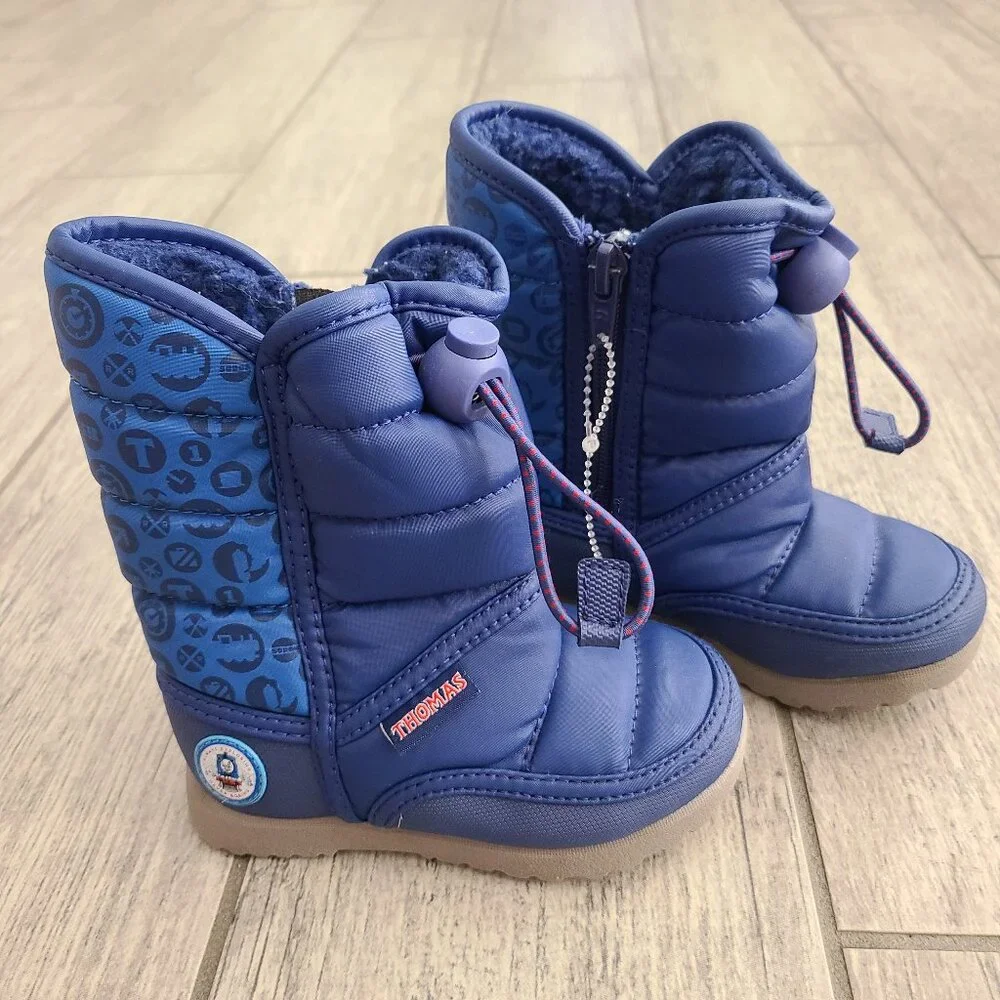 Thomas & Friends Blue Winter Snow Boots Toddler Boys Size 6